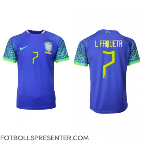 Brasilien Lucas Paqueta #7 Borta Matchtröja VM 2022 Kortärmad Brasilien Lucas Paqueta #7 Borta Matchtröja VM 2022 Kortärmad